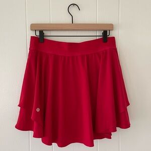 Lululemon Women’s Rival High Rise Tennis Skirt, Carnation Red